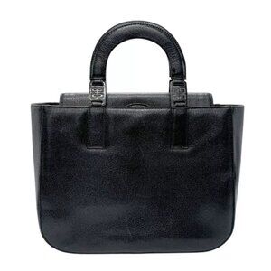 Auth GIVENCHY Handbag Black Leather/Plastic -